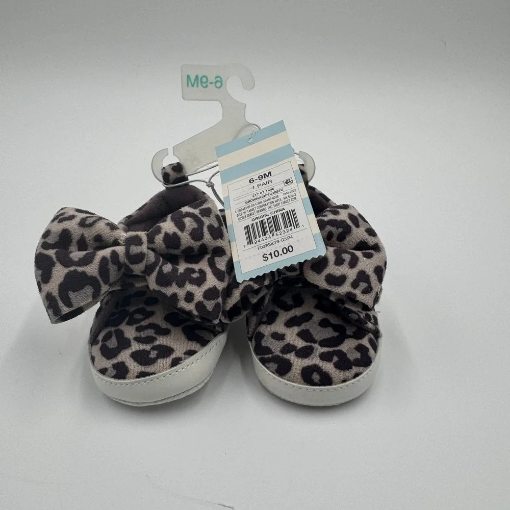 Cat & Jack NWT Baby Leopard Sneakers Brown 6-9 Months Slip-On
